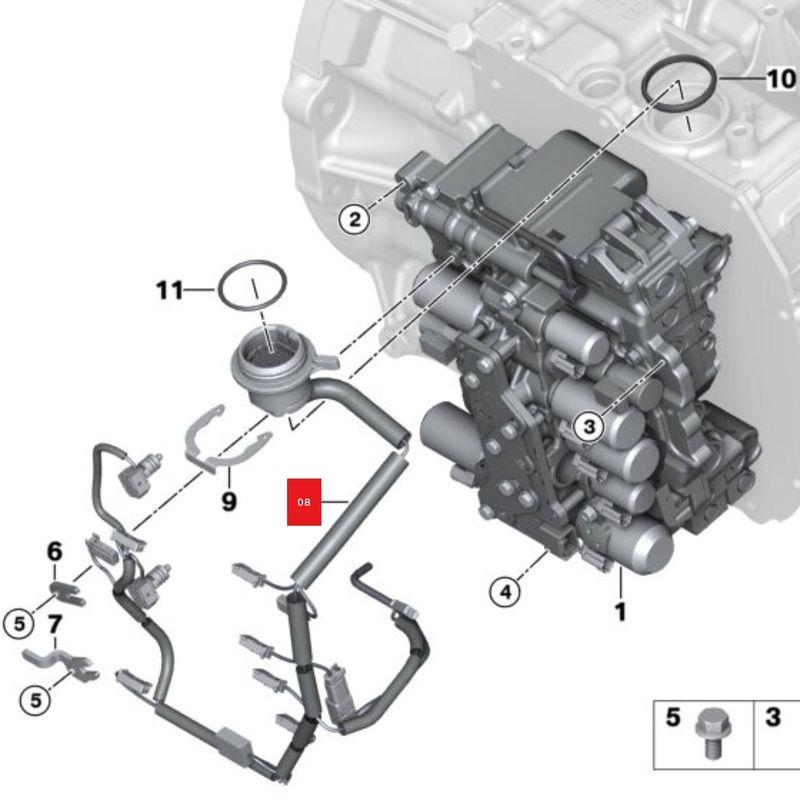 Arnés de cableado usado asequible para BMW MINI GA6F21AW TF-72SC desde el desmontaje de la caja de engranajes