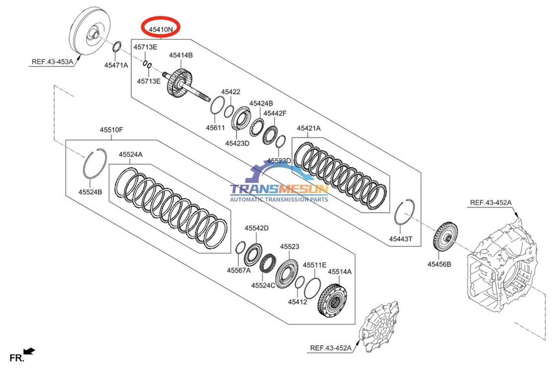Kit de reparación de la transmisión automática 454143F800 usado, montaje de retención-35R embrague A6MF2-2 para Kia Sorento 2.0L
