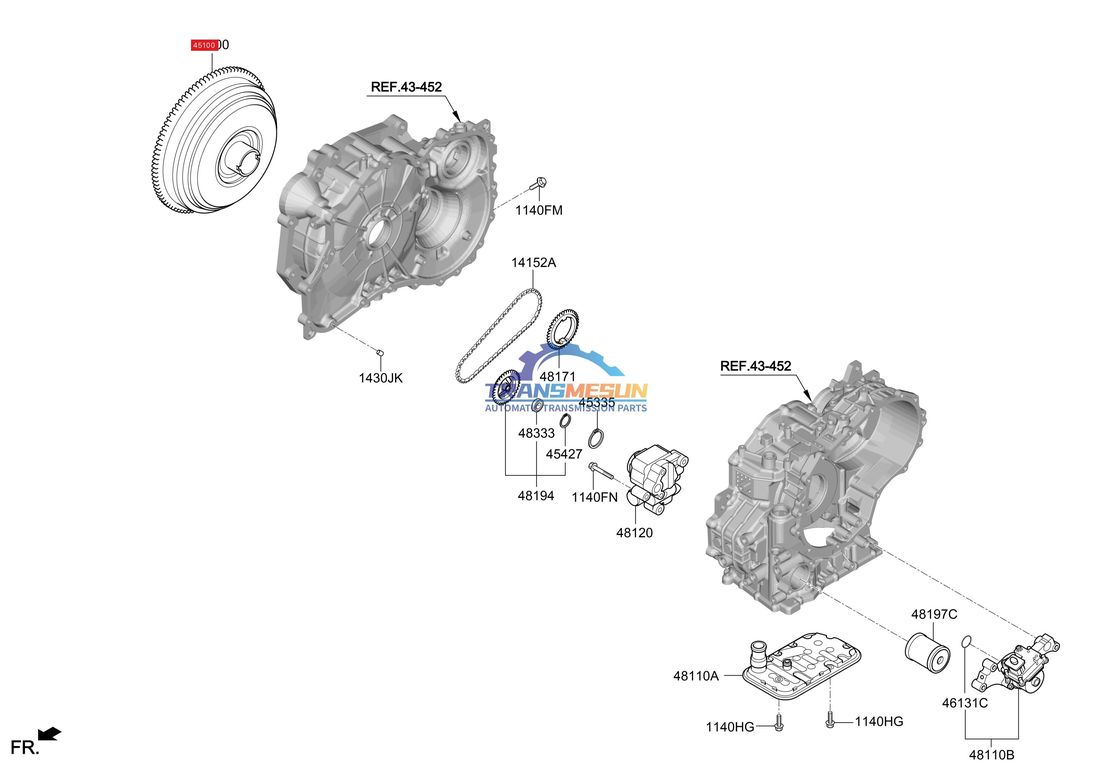 convertidor de par de transmisión C0GF1 CVT 451002H000 de nueva fabricación para 2019-2023 HYUNDAI KIA IX25 K3 1.5T 2WD G4FL
